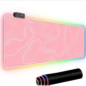 Pink RGB Gaming Mouse Pad XL LED Desk Mat