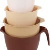 1 Nesting Plastic Mixing Bowls Set Handles Pour Spout