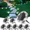 Solar Ground Lights 8-Pack Waterproof Outdoor Pathway LED