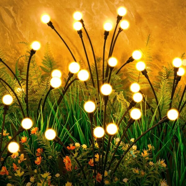Solar Garden Lights 4-Pack Outdoor Firefly Patio Decoration