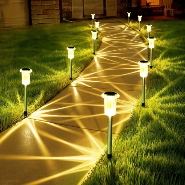 1 10-Pack Solar Pathway Lights Outdoor LED Waterproof Garden