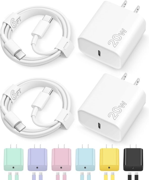 Fast USB-C Wall Charger With 6FT Cable Set