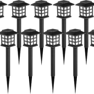 10-Pack Solar LED Outdoor Lights Waterproof Garden Pathway