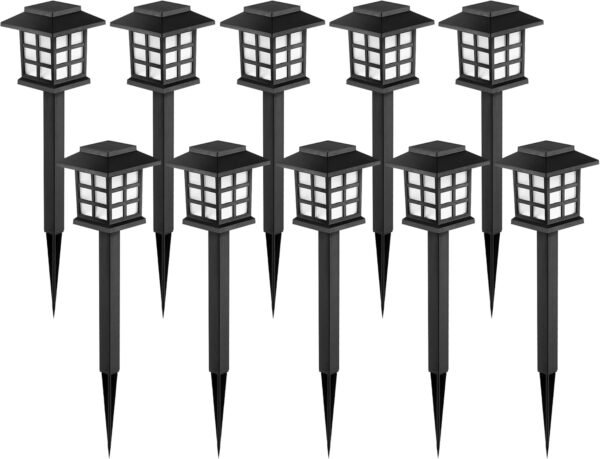 1 10-Pack Solar LED Outdoor Lights Waterproof Garden Pathway