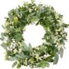 Artificial Eucalyptus Greenery Wreath for Front Door Year Round