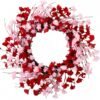 20 Inch Valentine Heart Berry Wreath Romantic Door Decoration