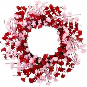 1 20 Inch Valentine Heart Berry Wreath Romantic Door Decoration