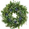 All Season Greenery Wreath 22 Inch Front Door Decor