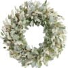 Spring Summer Ivory Floral Wreath with Lambs Ear Greenery