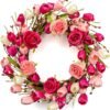 Artificial Valentines Day Floral Wreath 20 Inch Door Decor