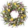 1 Spring Summer Daisy Lavender Wreath 24’’ Artificial Wildflower Decor