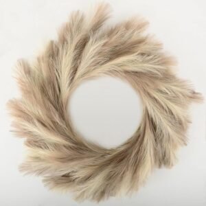 1 25-Inch Pampas Grass Wreath Boho Farmhouse Wall Decor