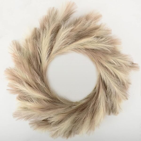 25-Inch Pampas Grass Wreath Boho Farmhouse Wall Decor