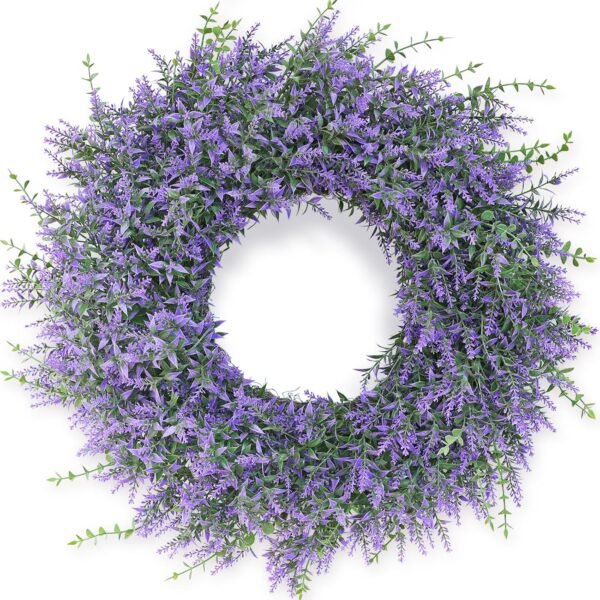 26-Inch Lavender Eucalyptus Wreath All-Season Front Door Decor