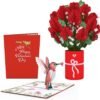 1 Valentines Day 3D Pop Up Cards Roses Hummingbird Bundle