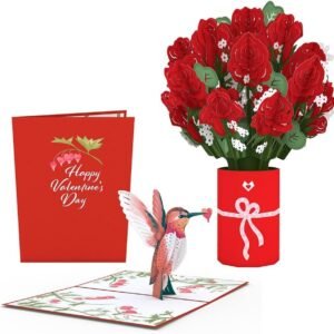 Valentines Day 3D Pop Up Cards Roses Hummingbird Bundle