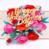 Floral Valentine 3D Pop Up Rose Greeting Card