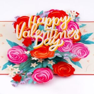 Floral Valentine 3D Pop Up Rose Greeting Card