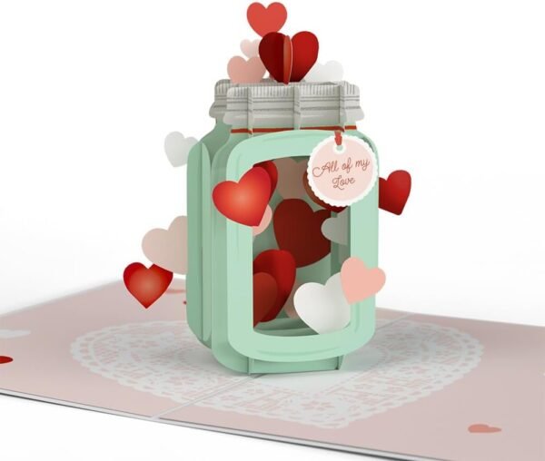 Valentines Day 3D Love Jar Pop Up Card