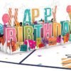 Birthday 3D Pop Up Celebration Greeting Card for Everyone