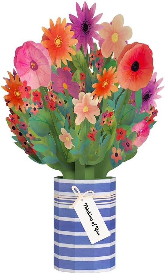 1 3D Pop Up Paper Flower Bouquet Thinking of You Card