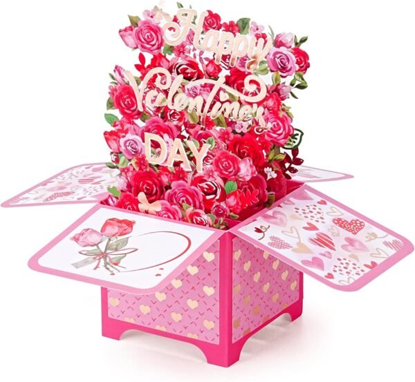 3D Flower Bouquet Pop Up Card Valentine Gift for Her