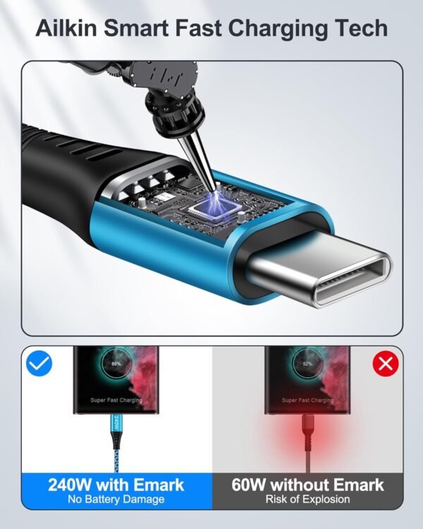 240W USB C to C Fast Charging Cable 2Pack