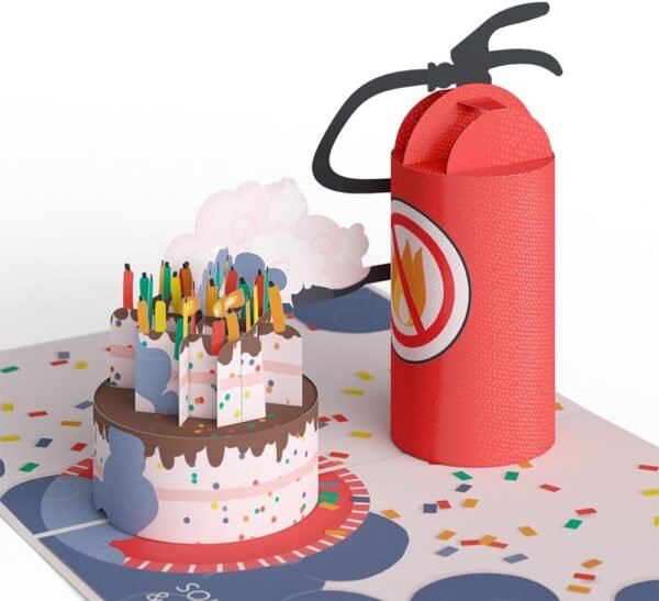 Happy Birthday 3D Pop Up Fire Extinguisher Humor Card