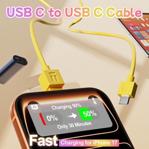 4 Pack USB C to C 30W Fast Charging Cables