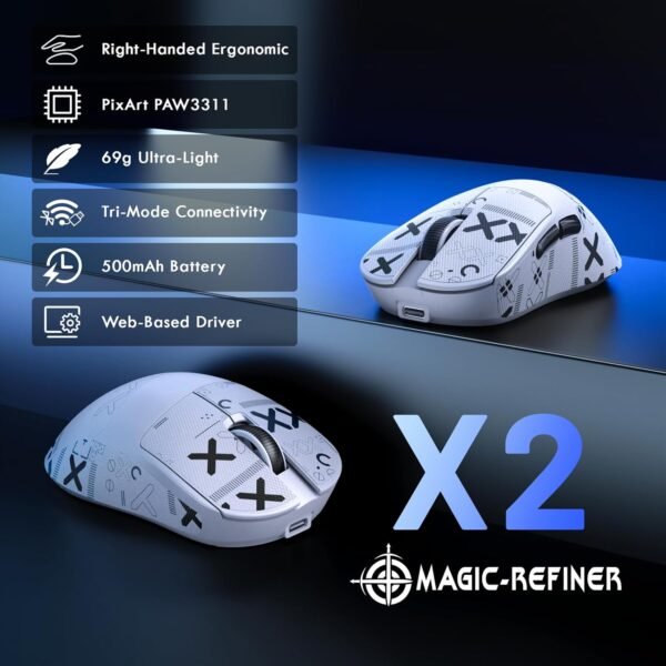 Ultra-Light Wireless Gaming Mouse 25000DPI Tri-Mode