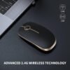 2 Slim Wireless Mouse Quiet Portable Nano Receiver Laptop