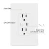 Smart Wall Outlet Dual Plugs USB Type-C Control