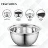 2 Stainless Steel Mixing Bowls Set Lids Grater Nestable