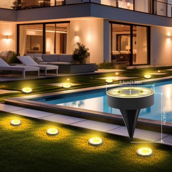 2 Solar Ground Lights 12-Pack Waterproof Outdoor Pathway LED