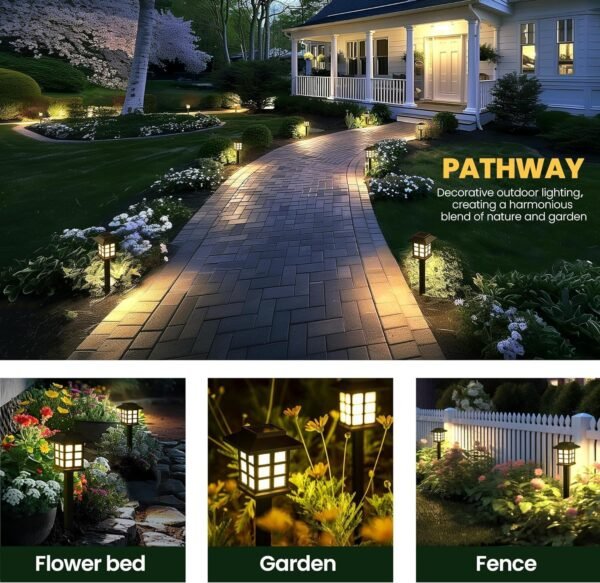 2 10-Pack Solar LED Outdoor Lights Waterproof Garden Pathway