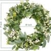 Artificial Eucalyptus Greenery Wreath for Front Door Year Round