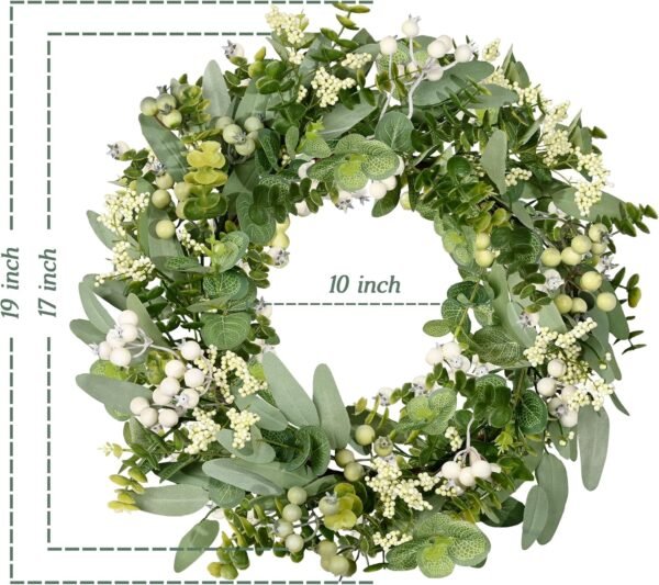 Artificial Eucalyptus Greenery Wreath for Front Door Year Round