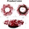 20 Inch Valentine Heart Berry Wreath Romantic Door Decoration