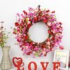22 Inch Valentine Tulip Heart Berry Wreath Door Decoration