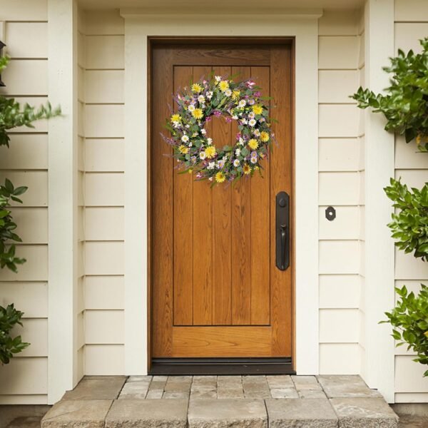 2 Spring Summer Daisy Lavender Wreath 24’’ Artificial Wildflower Decor