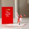 2 Valentines Day 3D Pop Up Cards Roses Hummingbird Bundle