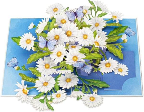 2 Daisy 3D Pop Up Butterfly Greeting Card Gift