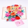Floral Valentine 3D Pop Up Rose Greeting Card
