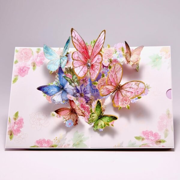 2 Butterfly 3D Pop Up Birthday Anniversary Greeting Card