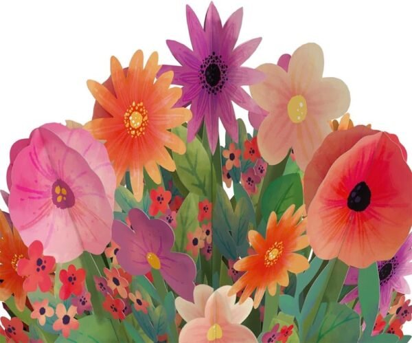 2 3D Pop Up Paper Flower Bouquet Thinking of You Card