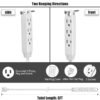 2 3FT Ultra-Thin Extension Cord Power Strip with Safety Cover