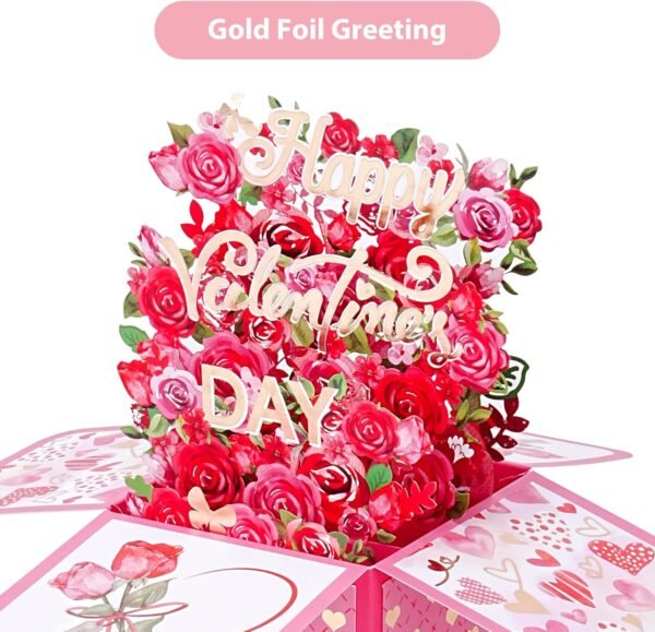 3D Flower Bouquet Pop Up Card Valentine Gift for Her