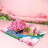 2 Cherry Blossom 3D Pop Up Card Valentine Gift for Her