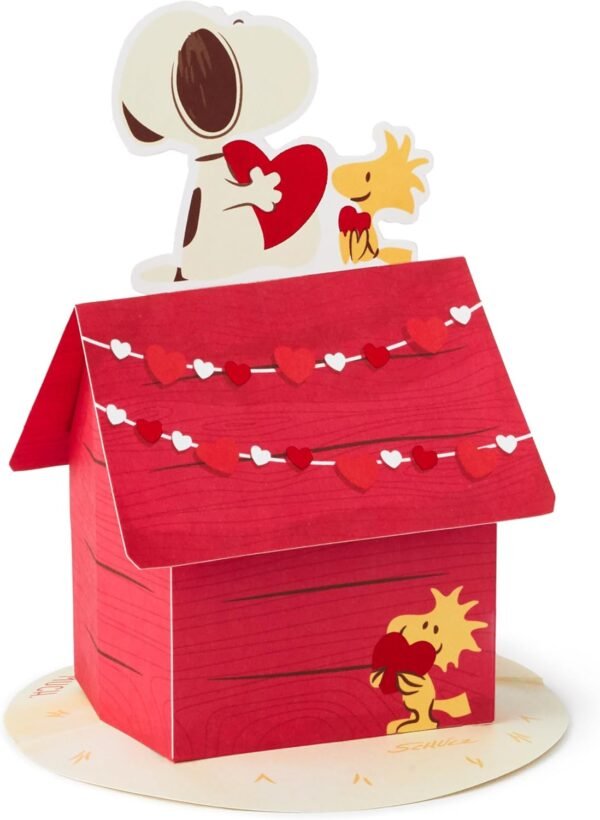 Snoopy Woodstock 3D Pop Up Valentine Card for Kids