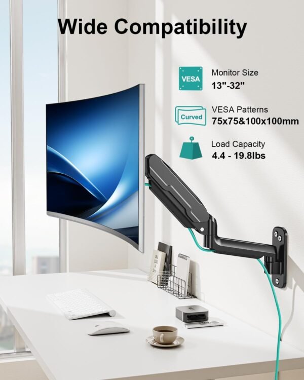 3 Single Monitor Wall Mount Adjustable Full Motion VESA